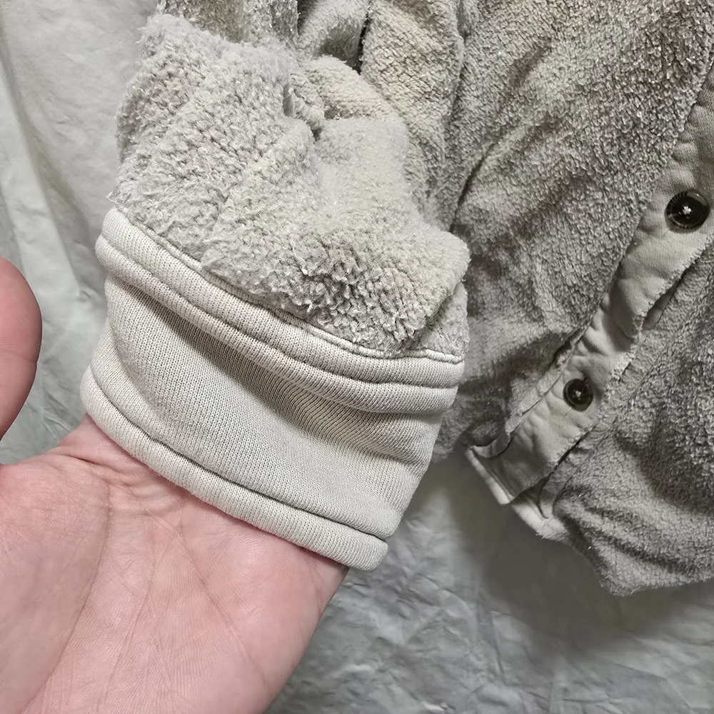 Free People Ruby Cream Teddy Jacket XS Button Down Shacket Oversized‎ Relaxed